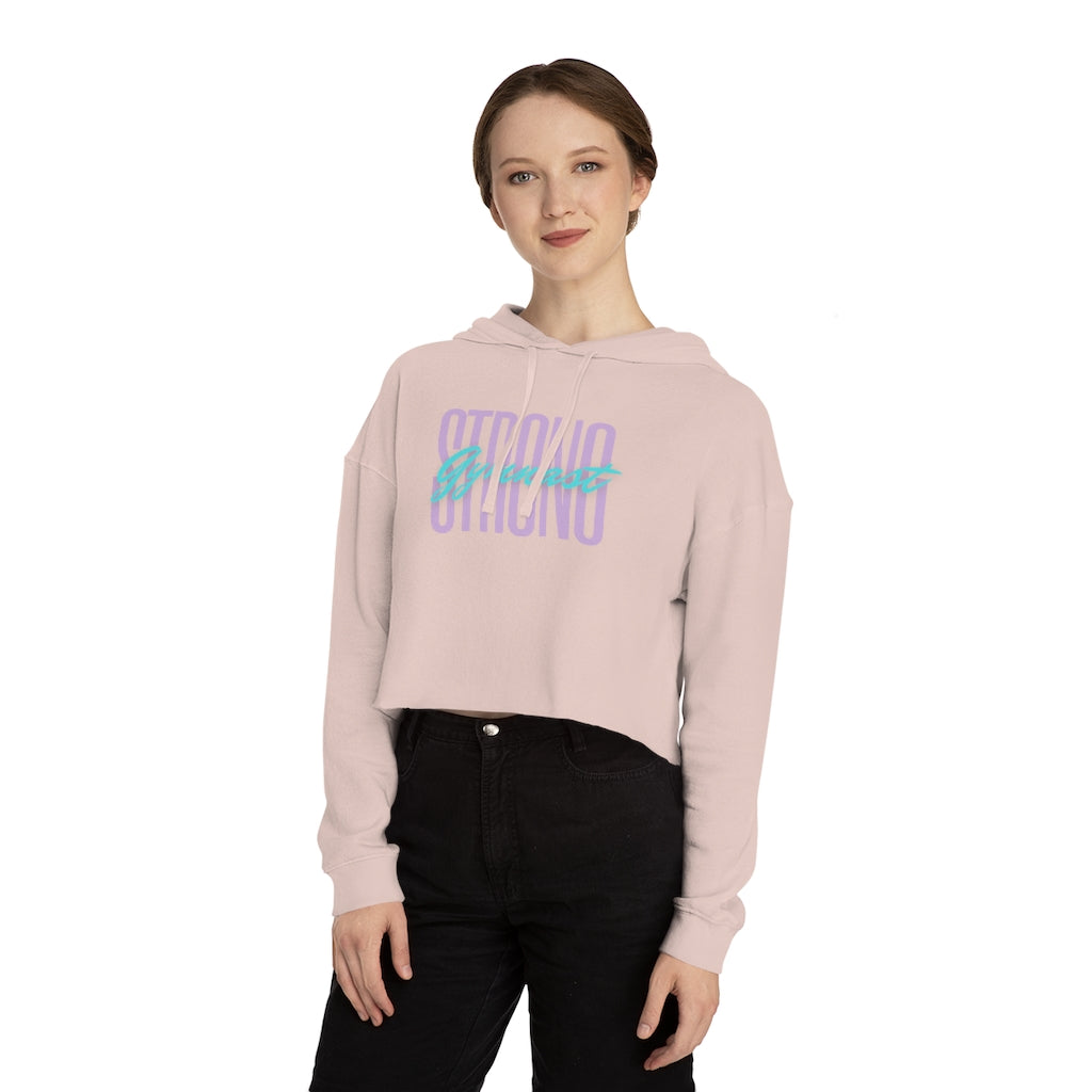 Women’s Cropped Hooded Sweatshirt - Gymnast Strong